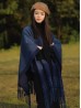 Premium Soft Abstract Patterned Cape W/ Fringes